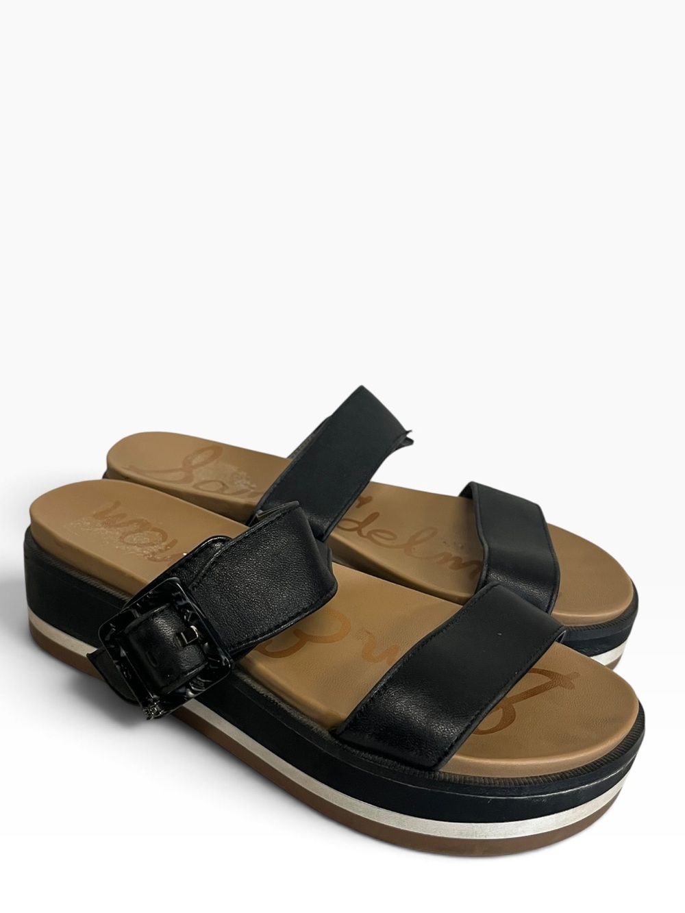 Sam Edelman | Augustine Black Leather Slide Sandal 6.5